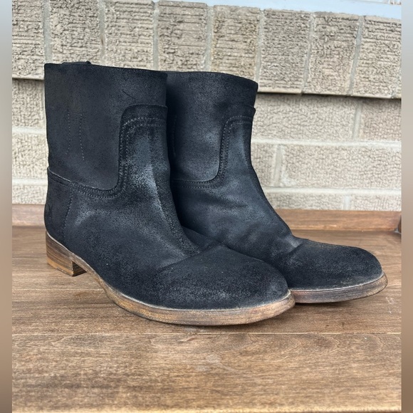 Rag & Bone Holly Black Suede Ankle Boots Size 38 - Picture 1 of 9